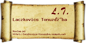 Laczkovics Tonuzóba névjegykártya